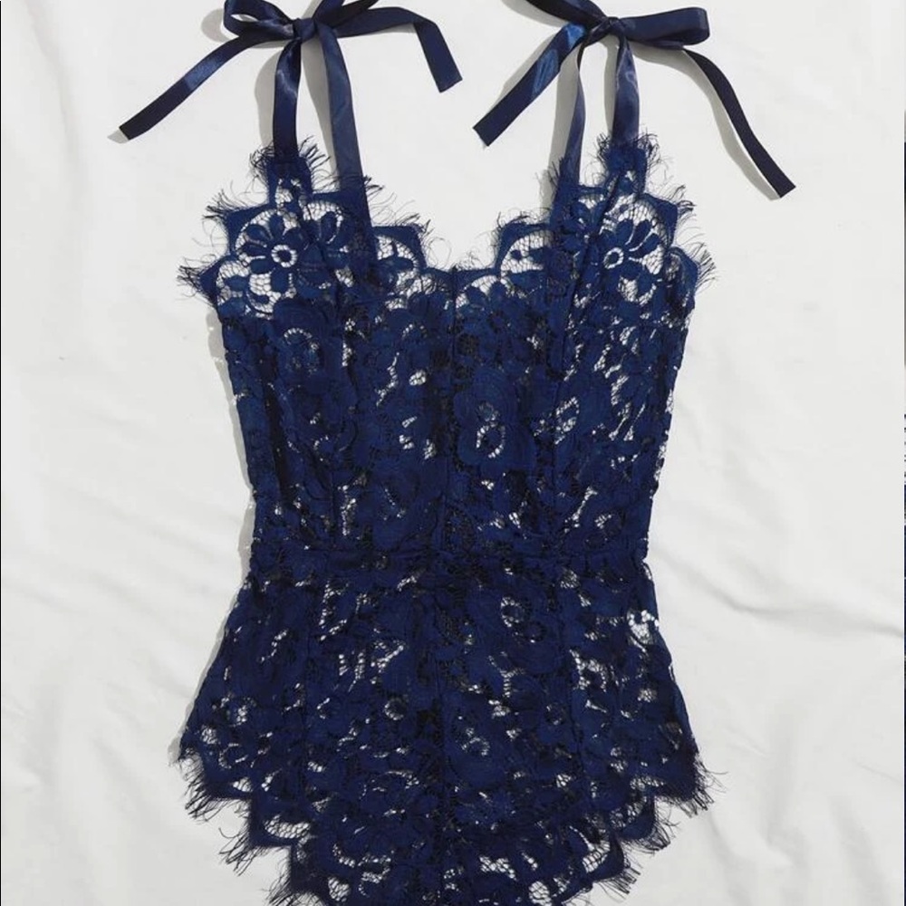 Blue Shein Lacey Lingerie